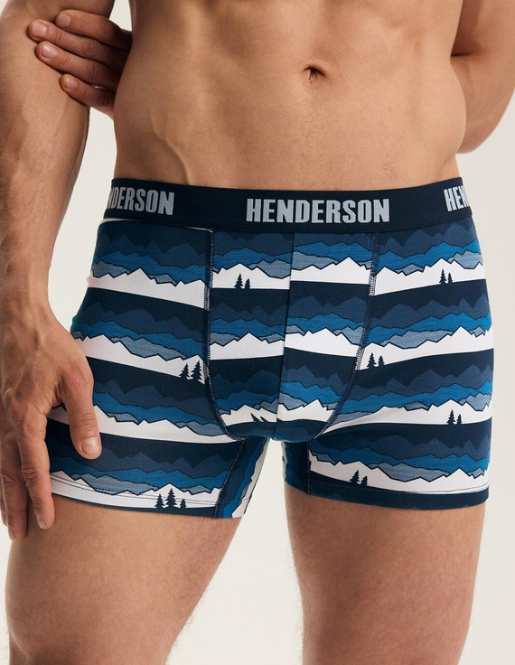 Boxeri bărbați Henderson 45477 Frost 2-pack din bumbac cu bandă lată cu logo