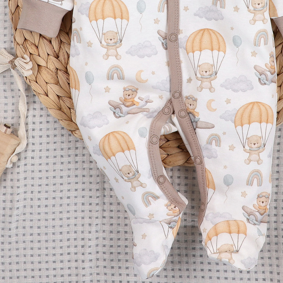 ABN-5508 Sky Journey Nini copil clovn | Bumbac organic, inchidere cu capse