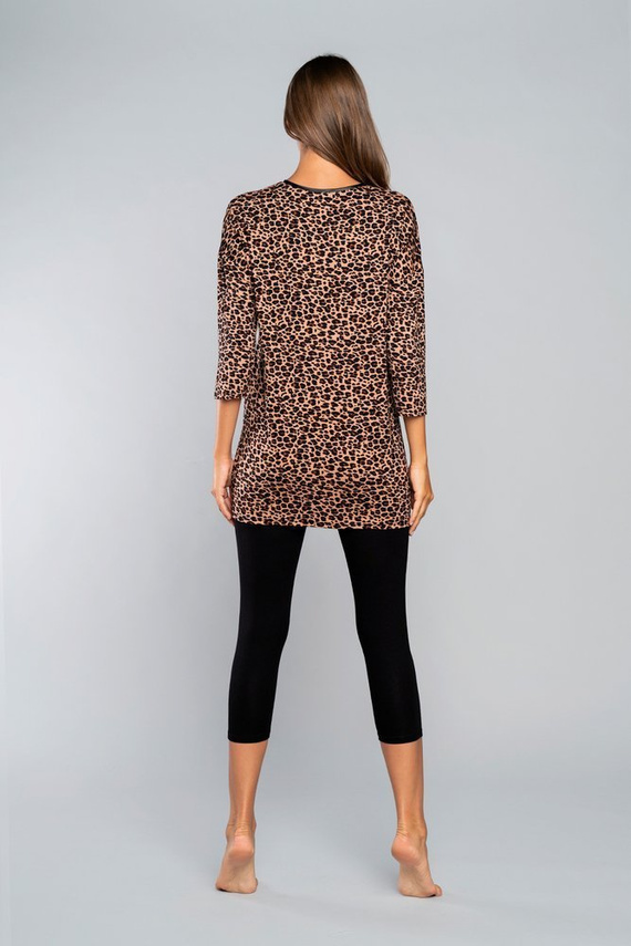 Pantera Ladies Pijama cu mânecă 3/4 Italian Fashion - imprimeu leopard