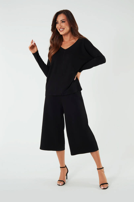 Soler Culottes pentru femei 7/8 Italian Fashion - negru