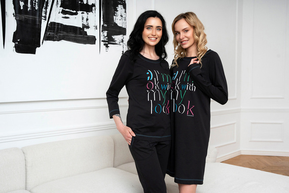 Cămașă de noapte Olza Italian Fashion - negru