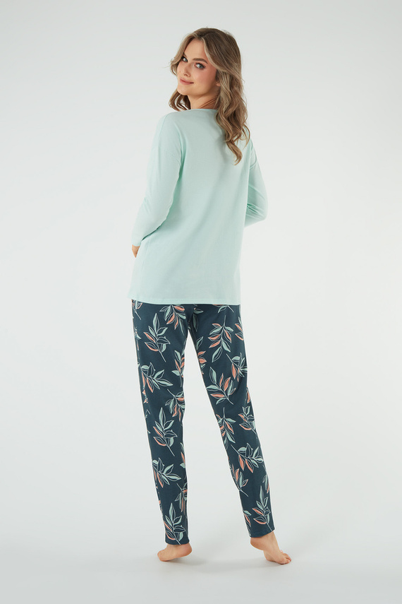 Julietta Pijama de damă cu mânecă lungă, pantaloni lungi Italian Fashion - fistic/print 