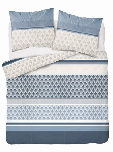 5028 A Lenjerie de pat din microfibră cu geometrie Detexpol, albastră