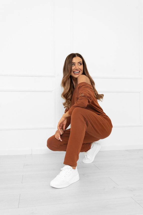 Karina Set trening pentru femei Modă italiană terracotta-cotton, confortabil