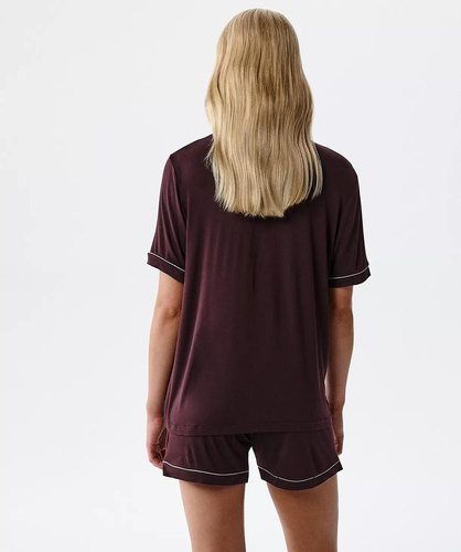 Pijama damă Atlantic NLP-496 din modal cu nasturi și pantaloni scurți