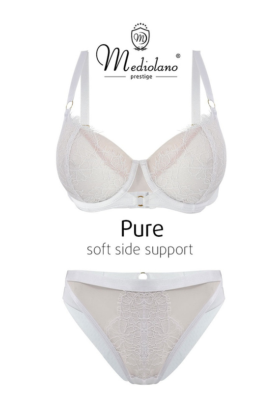 Mediolano Pure Soft Side Support 19260 sutien soft alb cu dantelă