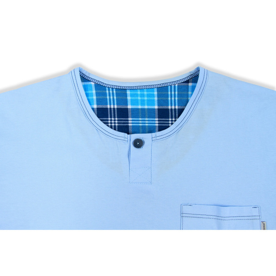 2629/13 Pijamale bărbați, mâneci scurte, pantaloni scurți Sesto Senso albastru