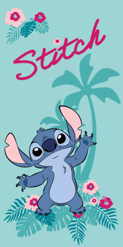 Lilo and Stitch Prosop de plajă din bumbac pentru copii „Hawaii” | Disney | Pentru plajă și piscină Jerry Fabrics