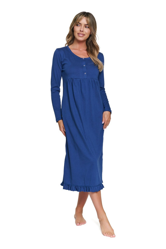 Cămașă de noapte Doctor Nap 7318 100% bumbac pentru alăptare și sarcină - indigo