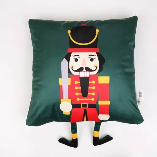 Nut Crakrer Fetă de pernă de Crăciun spărgător de nuci Europerdele verde