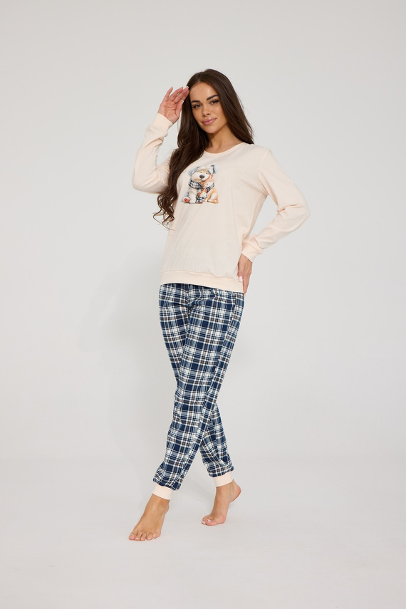 Pijamale damă Cornette Home Friends 671/478 ecru – 100% bumbac, pentru întreaga familie