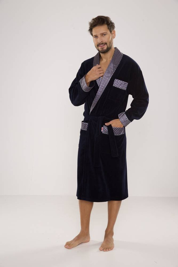 773 Bonjour halat de baie forex pentru bărbați - albastru marin