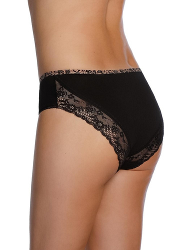 Lama L-1604 BI Chiloți damă bikini din bumbac, negri/bej, set 2 buc.