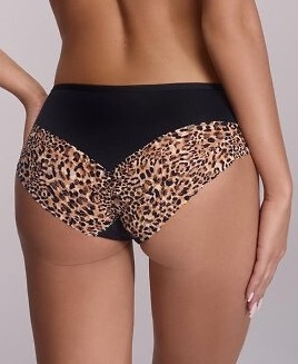 Chiloți de damă 2194 Black Panther Ava – Tul negru, microfibră, imprimeu leopard