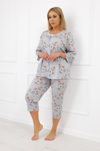 Pijamale damă Dobrawa Italian Fashion 100% bumbac mânecă și pantaloni 3/4