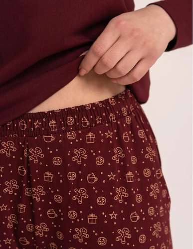 Moraj PDD4300-025 Pijamale damă bleumarin 95% bumbac, de Crăciun