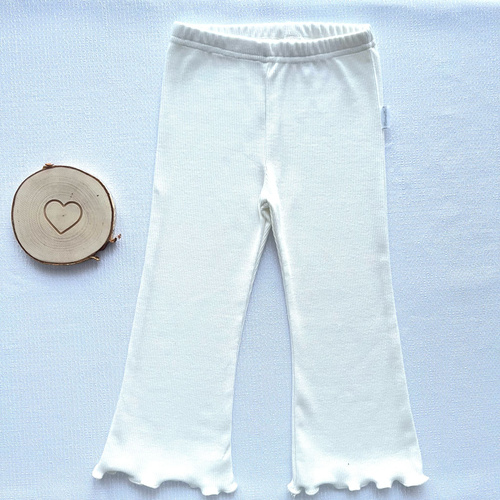 LJ802 Jambiere cu fund clopot pentru fete Mamatti - ecru