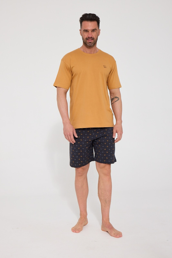 Cornette Wild Bear 326/346 Pijamale bărbați 100% bumbac mânecă scurtă miere