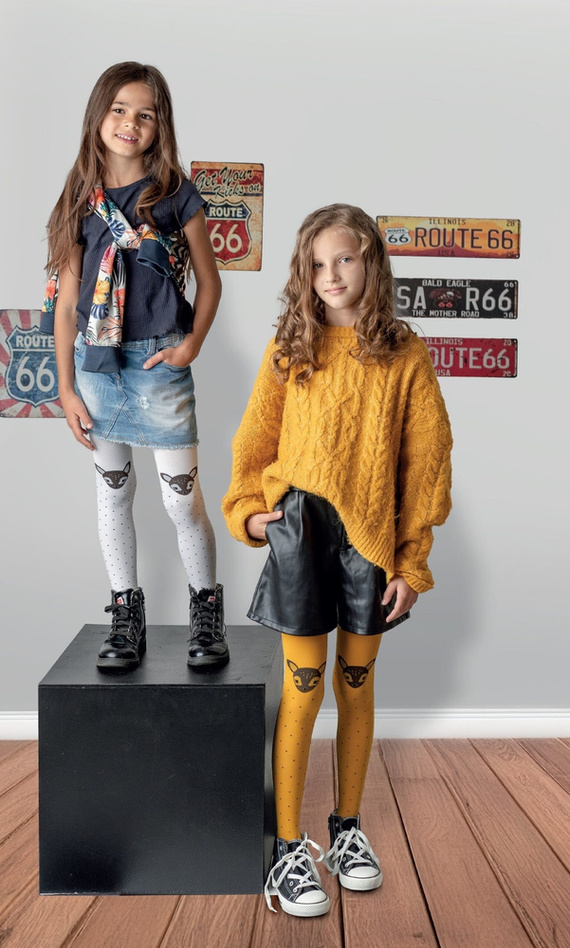 DR 2423 Colanți curry din Knittex Felinka pentru fete