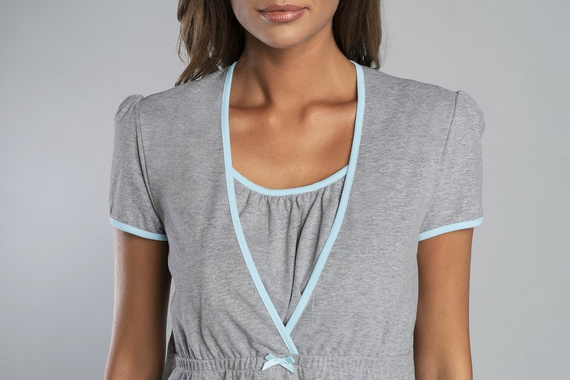 Carlina Chemise pentru sarcină și alăptare Italian Fashion - melange/pink