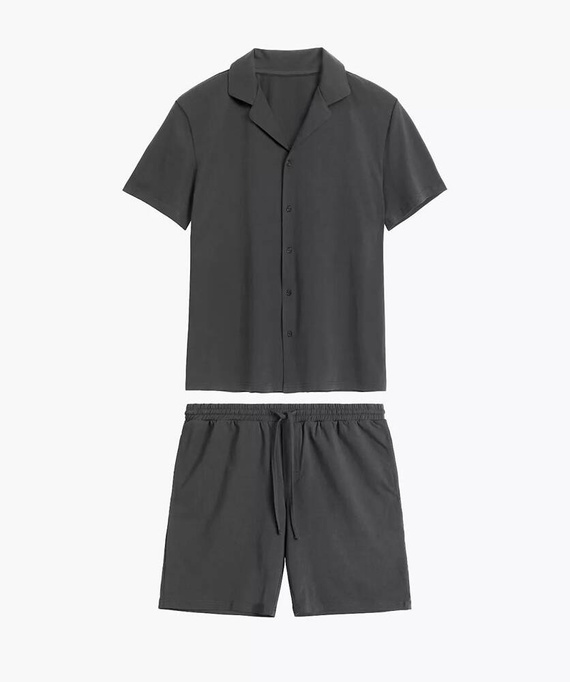 BNMP-003 Pijamale cu mâneci scurte pentru bărbați, gri Atlantic