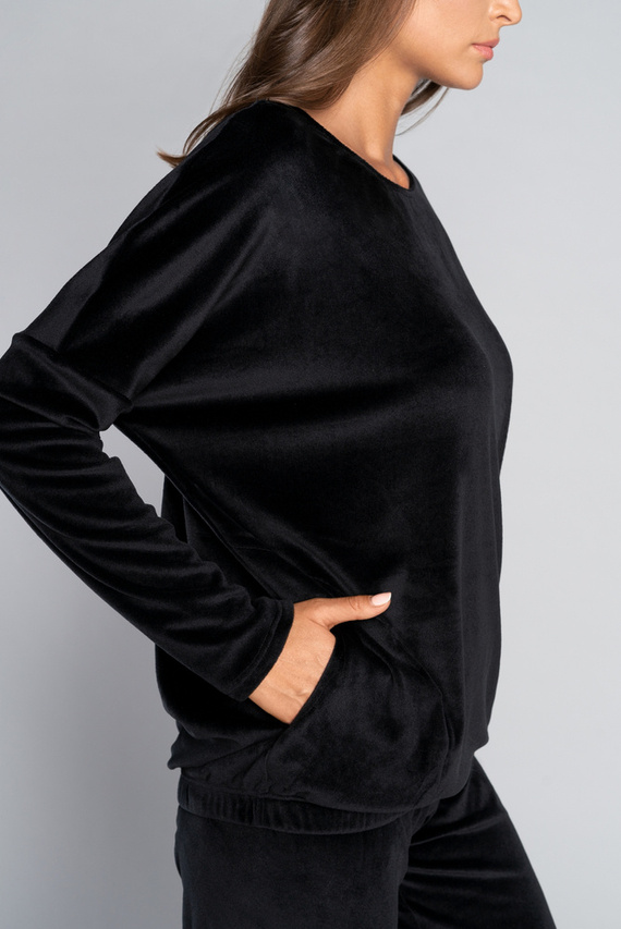 Set lung pentru femei Juga. mânecă, lungime. pantaloni de modă italiană negru