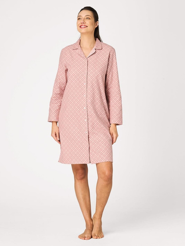 Cămașă de noapte Key LND 743 roz – flanelă bumbac, cu nasturi