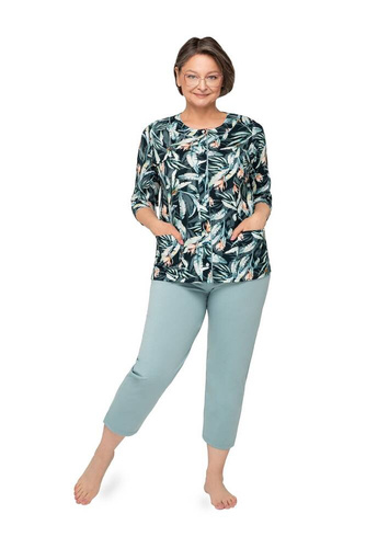 201 Maria II Martel pijamale dama negru turcoaz 21