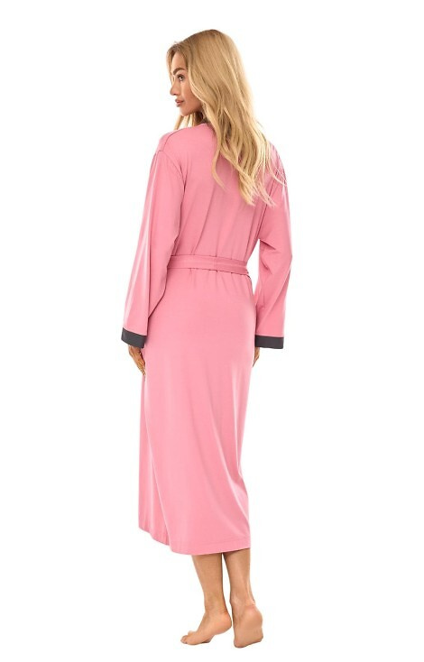 2505 L&L halat de baie lung pentru femei - roz