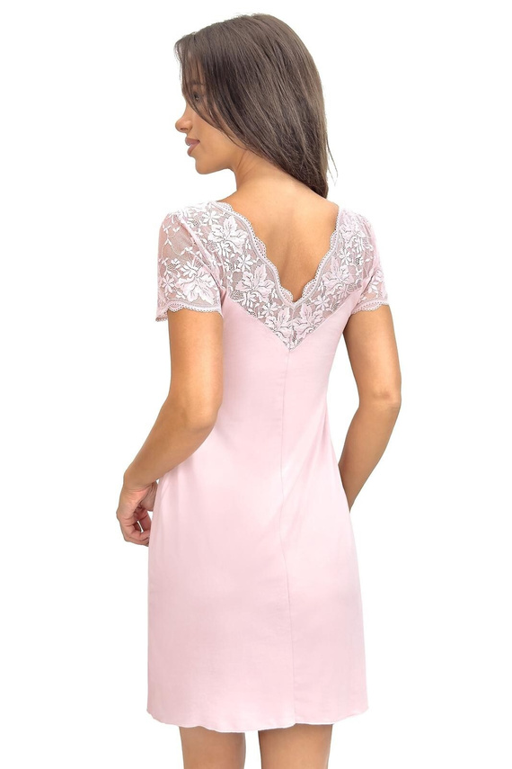 Cămașă de noapte damă Sonia Donna din vâscoză cu dantelă | decolteu V