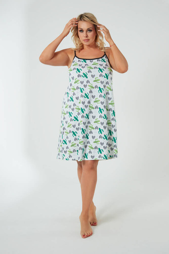 Cămașă de noapte Picos, cu curea îngustă Modă italiană - print 