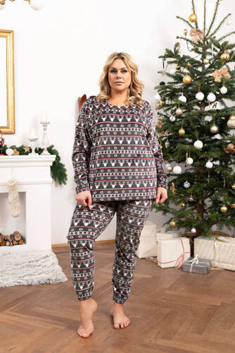 Set lână pentru femei Iceland Fleece Italian Fashion - imprimeu grafit