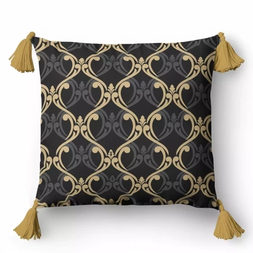 5402 A Fetă de pernă decorativă cu ornamente Panama 58 Detexpol grafit