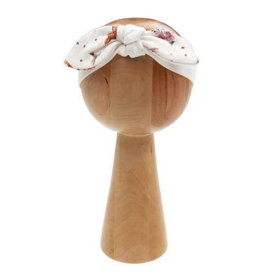 216065 Bentiță Lala Nicol – bumbac crem cu fundă mare