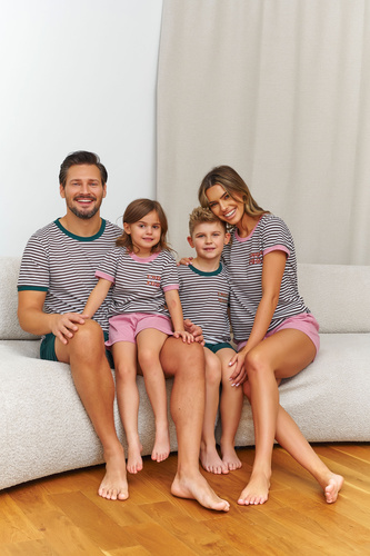 Pijama damă 7403 bumbac dungi respirabilă confortabilă