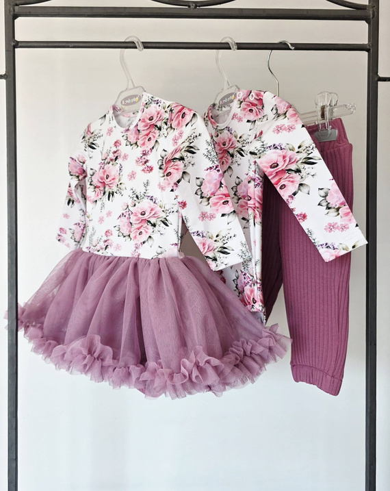 Pantaloni scurți fete Bambarillo Piwonie roz cu dungi și fundiță