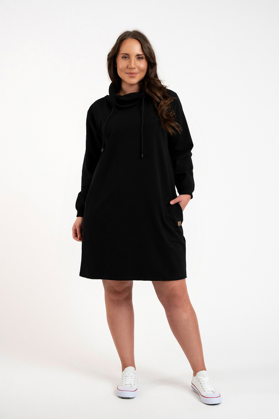 Malmo tunică cu mânecă lungă pentru femei Italian Fashion - negru