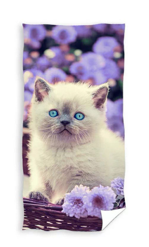 Pisicuta intr-un cos de cafea Prosop de plaja pentru copii Carbotex | 100% bumbac, 310 g/m²