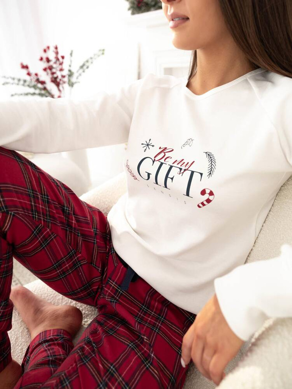 Pijama pentru femei Maribel Interlock Sensis - crem