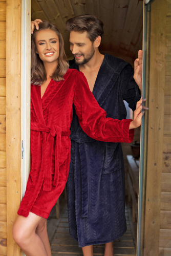 Halat din fleece pentru femei Zala Italian Fashion - roșu 