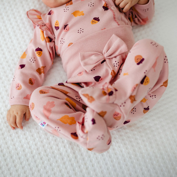 Costum de dormit pentru copii Fluffy Tails Eevi - roz, bumbac cu fundita