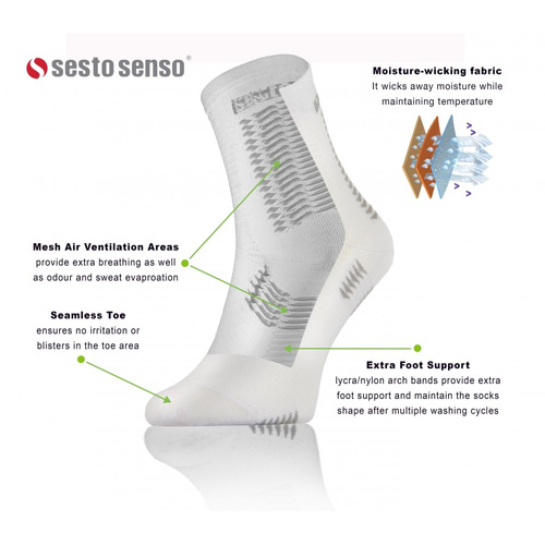 SKB01 Sport Socks Sosete sport universale Sesto Senso alb-rosu