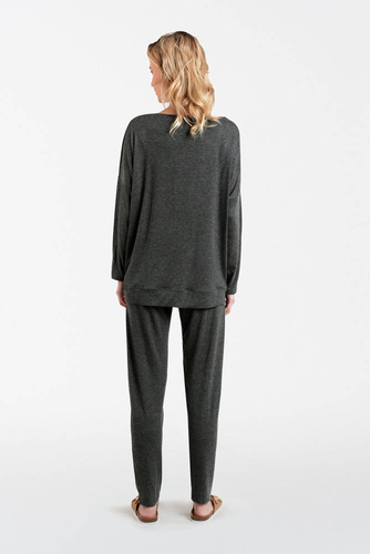 Akord Ladies' set cu mânecă lungă, pantaloni lungi Italian Fashion - dark melange