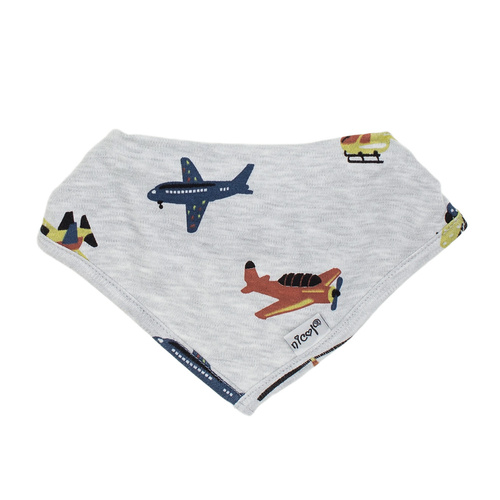 219076 Willy Baby eșarfă Nicol – bumbac, gri cu avioane