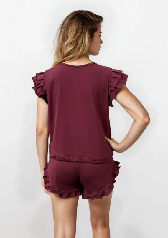 Pijama damă Dkaren Lulu 2 bumbac set pantaloni scurți confort