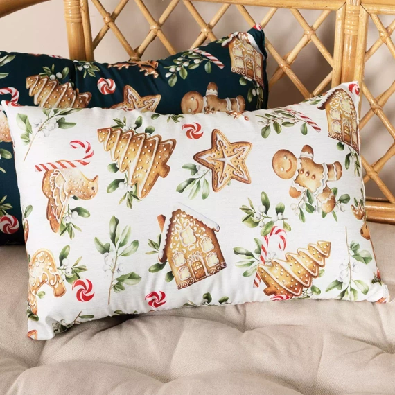 TBN016 Turtă dulce pernă de Crăciun Marquisette albă