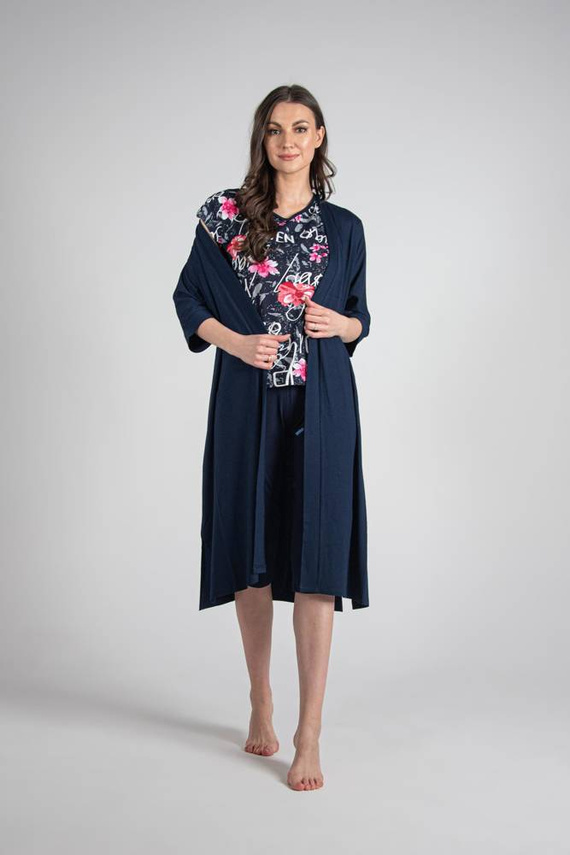 676 Pijama de damă cu talpă Forex - albastru marin