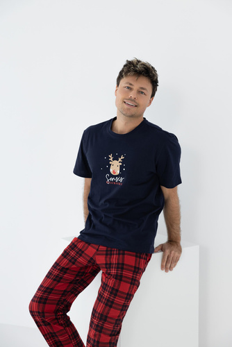 Pijamale Sensis Nathan pentru bărbați - bleumarin