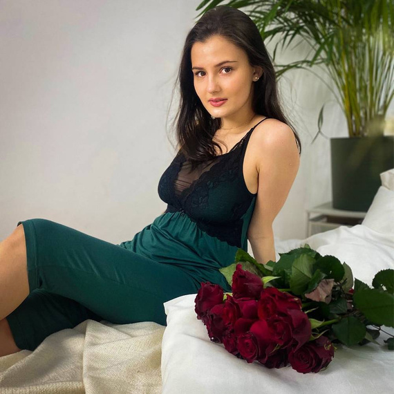 485 Cămașă de noapte fără bretele Artemise Forex - verde