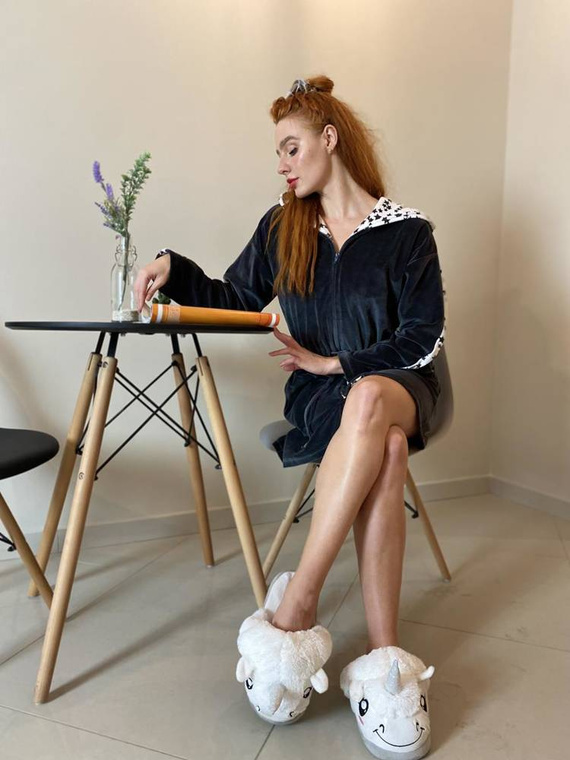 438 Marisol Halat de baie pentru femei - grafit